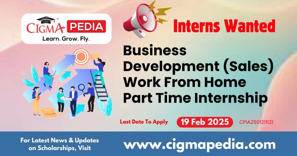 Business Development (Sales) Work From Home Part Time Internship