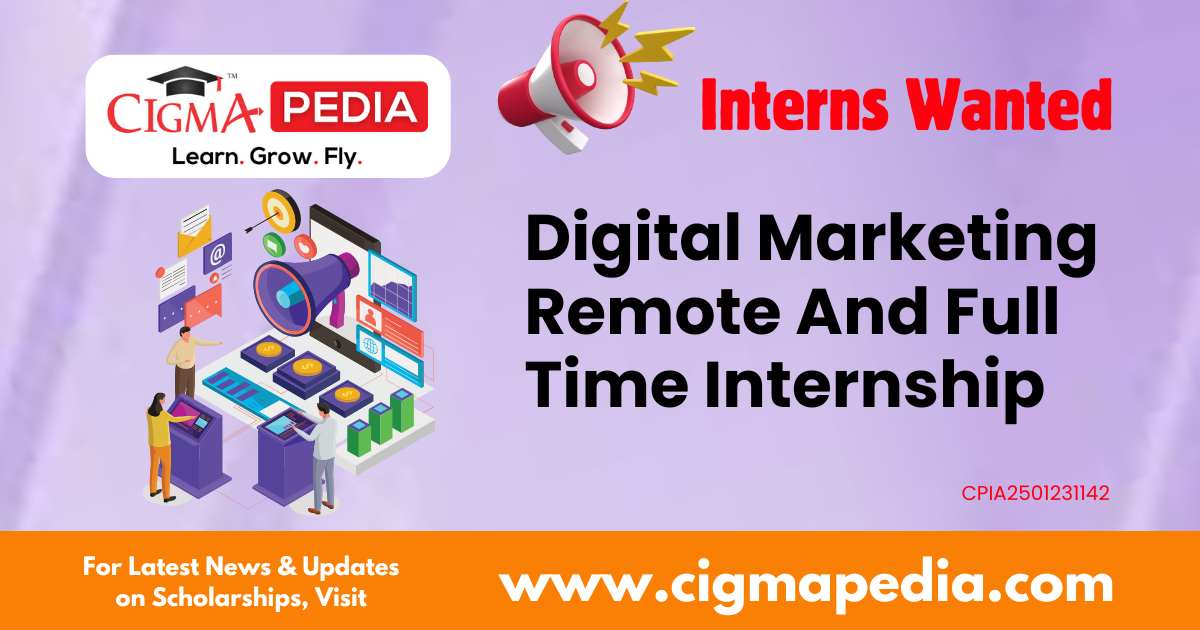 Digital Marketing Remote And Full Time Internship