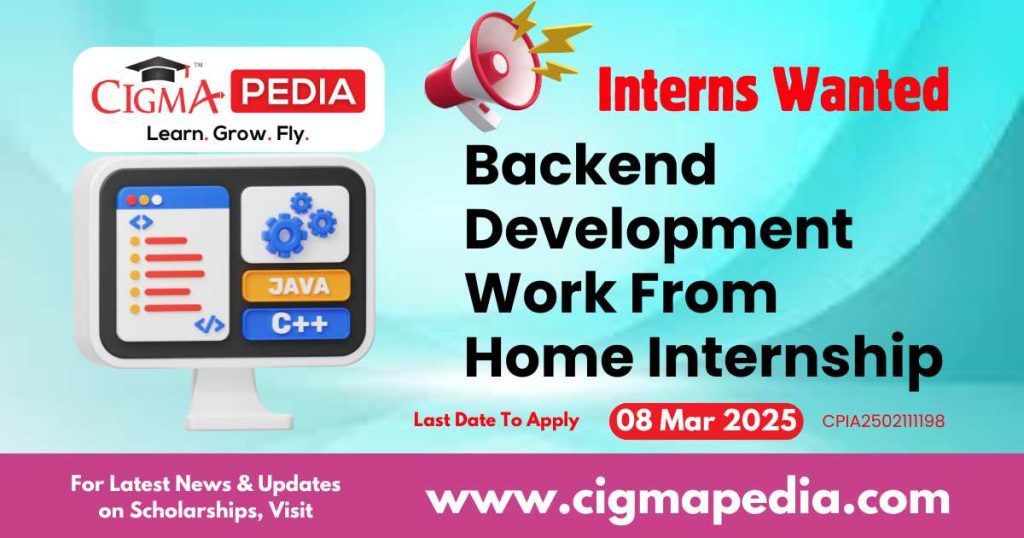 Backend Development Work From Home Internship
