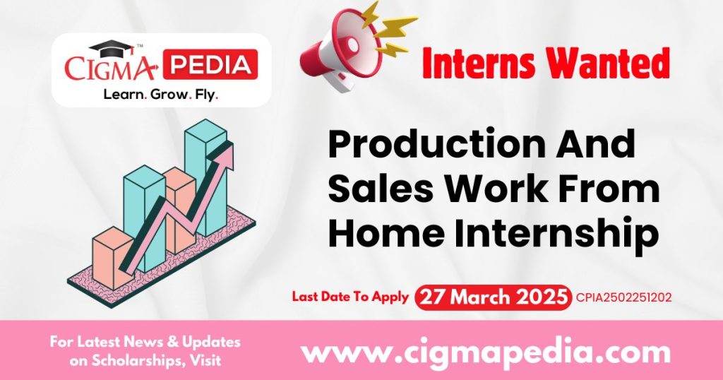 Production And Sales Work From Home Internship By Group Futurista