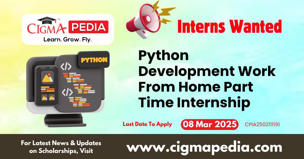 Python Development Work From Home Part Time Internship By Shawn ...