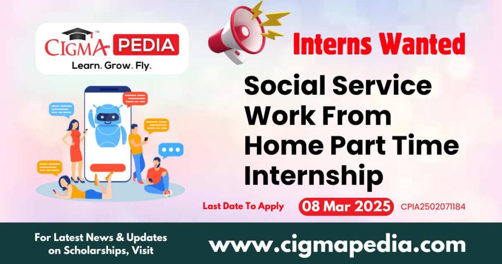 Social Service Work From Home Part Time Internship