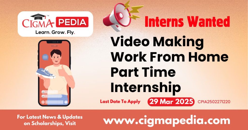 Video Making Work From Home Part Time Internship
