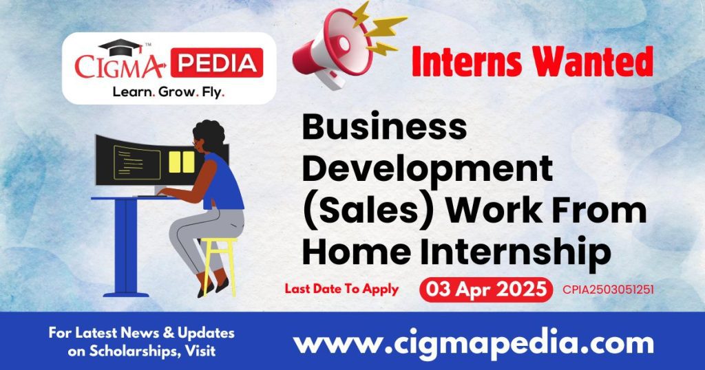 Business Development (Sales) Work From Home Internship