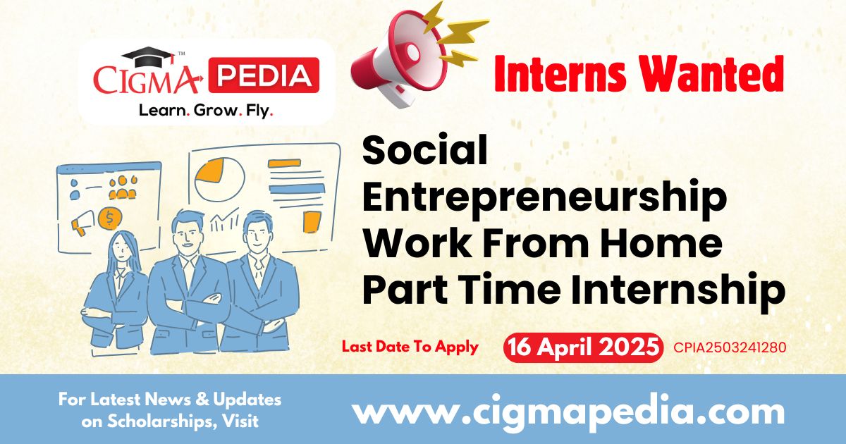 Social Entrepreneurship Work From Home Part Time Internship by Pawzz ...