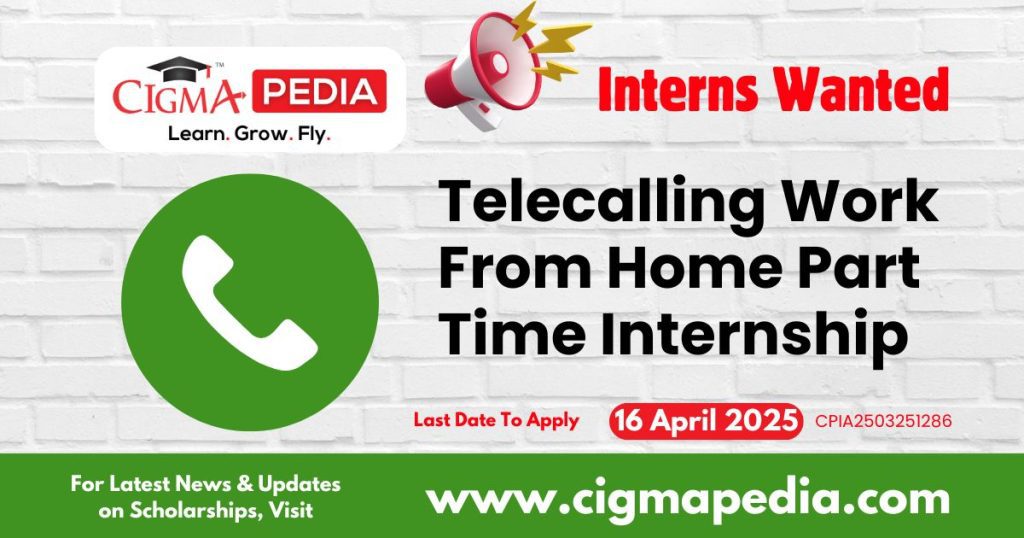 Telecalling Work From Home Part Time Internship