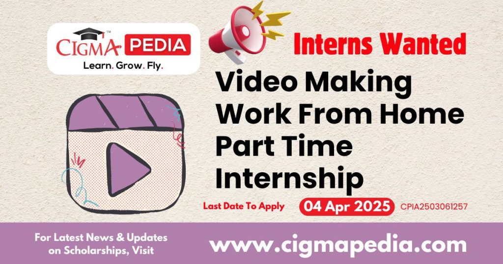 Video Making Work From Home Part Time Internship