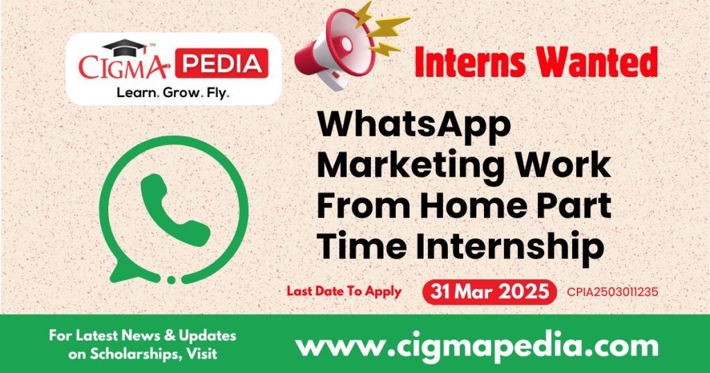 WhatsApp Marketing Work From Home Part Time Internship