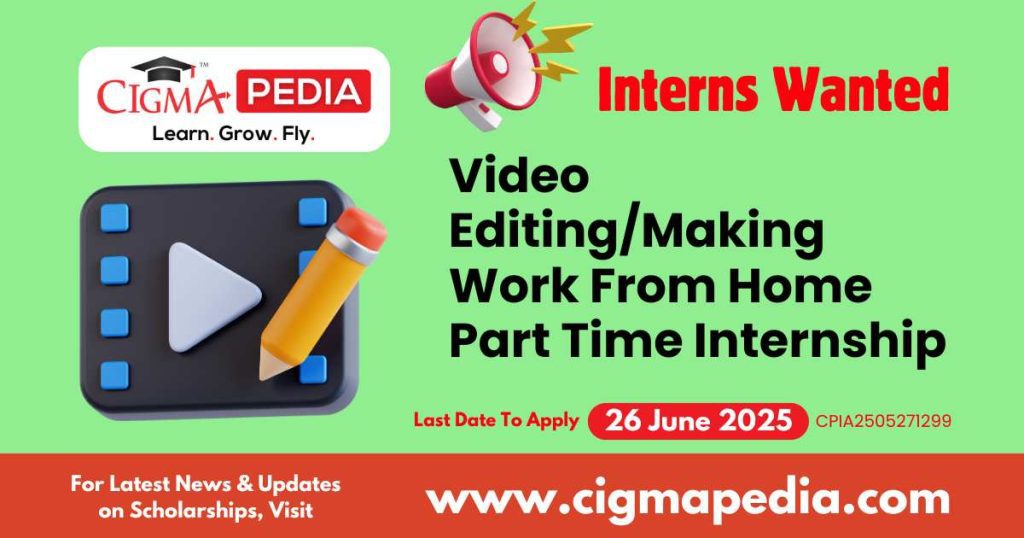 Video Editing/Making Work From Home Part Time Internship