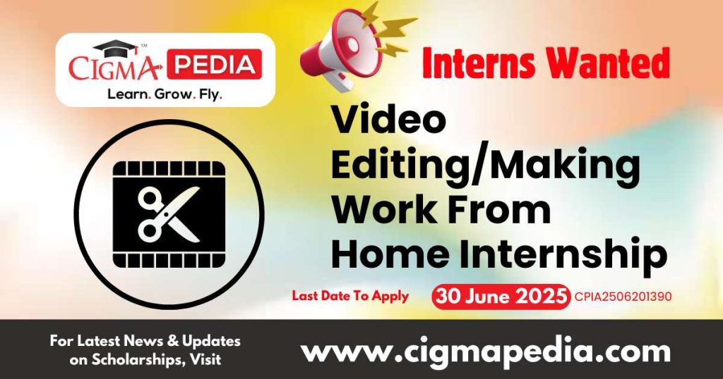 Video Editing/Making Work From Home Internship