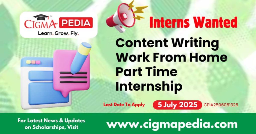 Content Writing Work From Home Part Time Internship