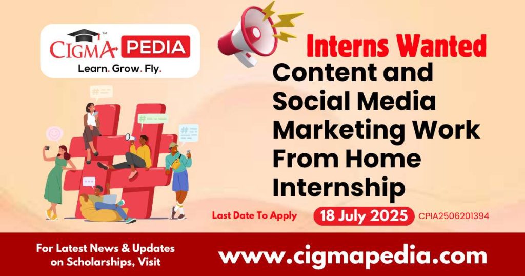 Content and Social Media Marketing Work From Home Internship