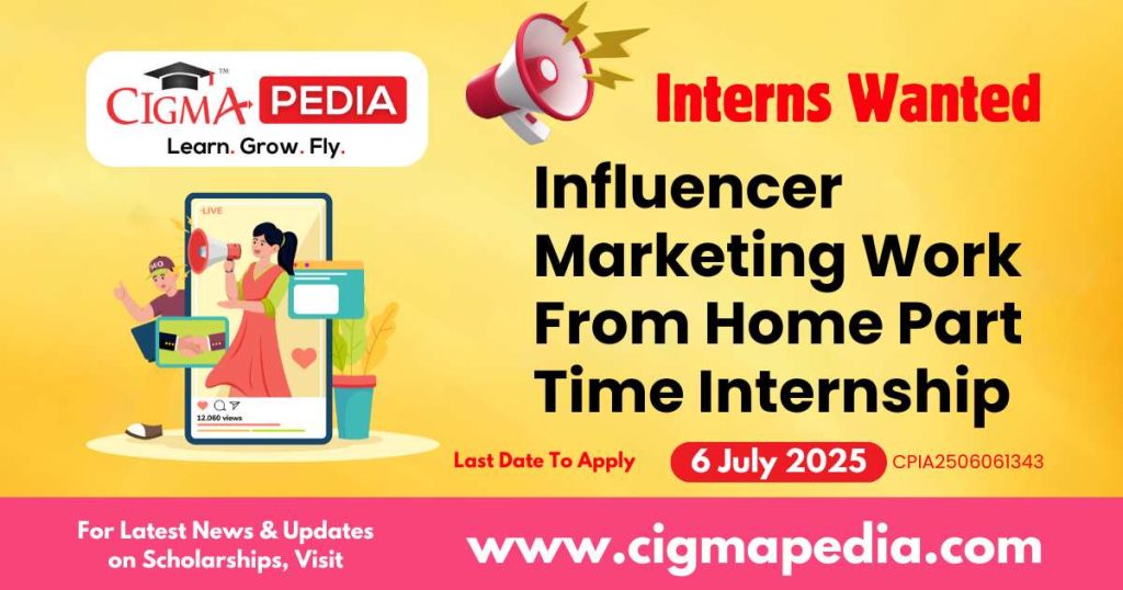 Influencer Marketing Work From Home Part Time Internship
