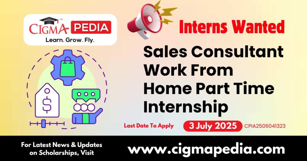 Sales Consultant Work From Home Part Time Internship