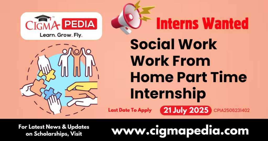 Social Work Work From Home Part Time Internship