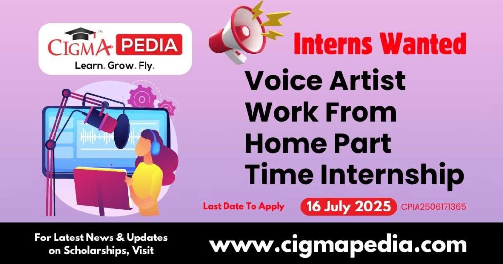 Voice Artist Work From Home Part Time Internship