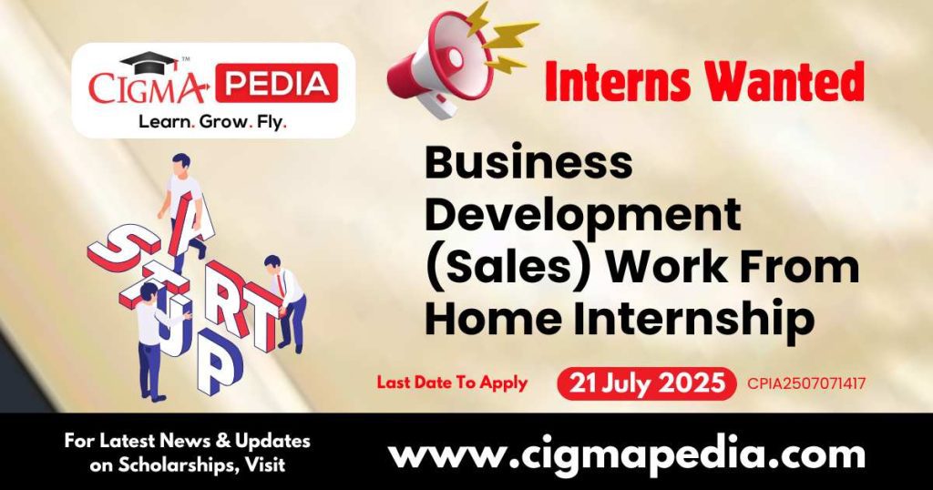 Business Development (Sales) Work From Home Internship