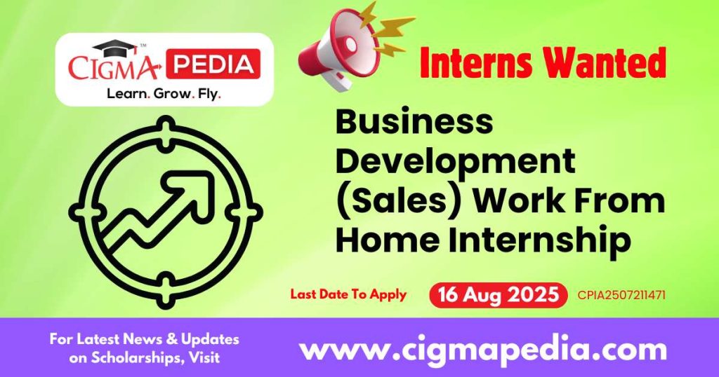 Business Development (Sales) Work From Home Internship