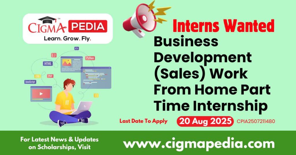 Business Development (Sales) Work From Home Part Time Internship