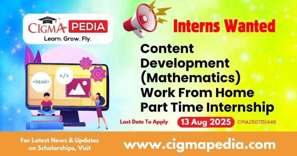 Content Development (Mathematics) Work From Home Part Time Internship
