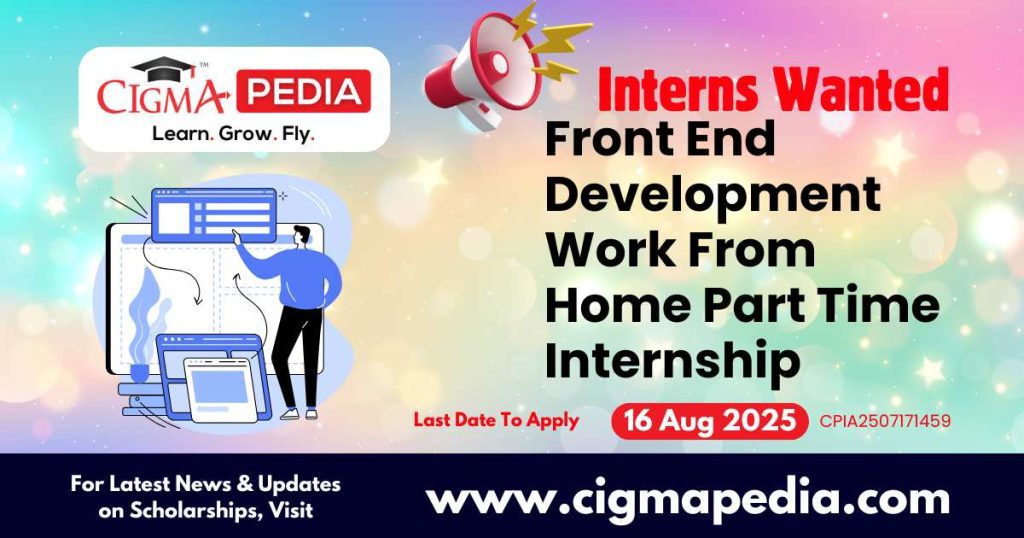 Front End Development Work From Home Part Time Internship