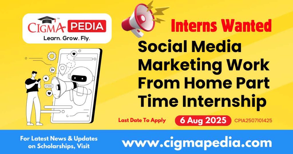 Social Media Marketing Work From Home Part Time Internship