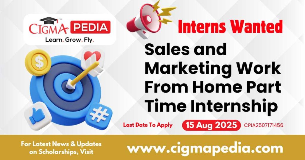 Sales and Marketing Work From Home Part Time Internship