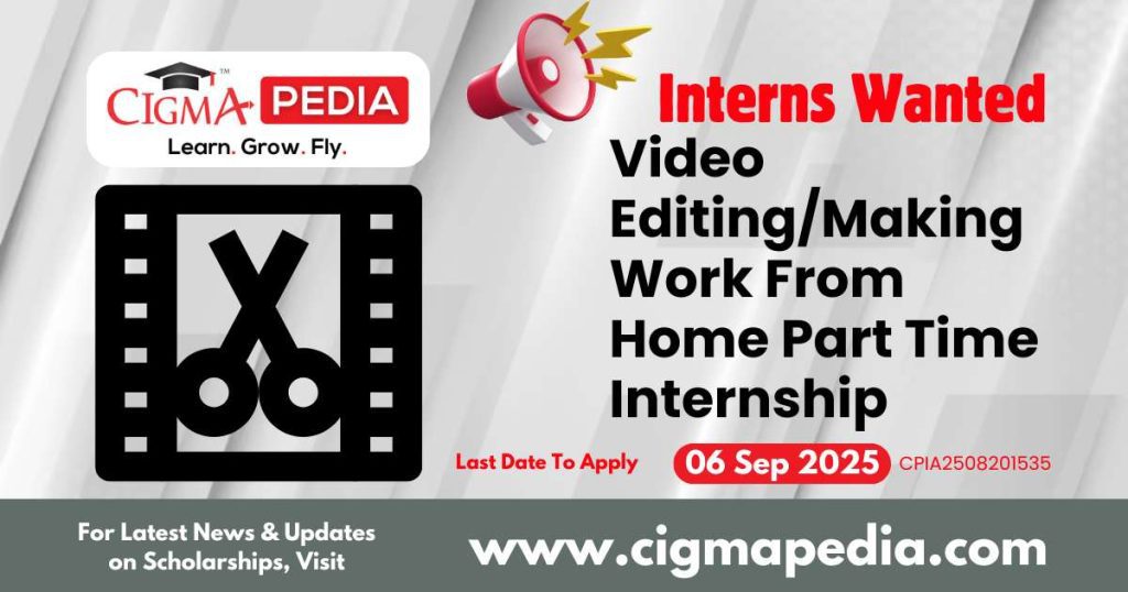 Video Editing/Making Work From Home Part Time Internship