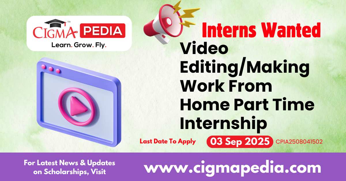 Video Editing/Making Work From Home Part Time Internship