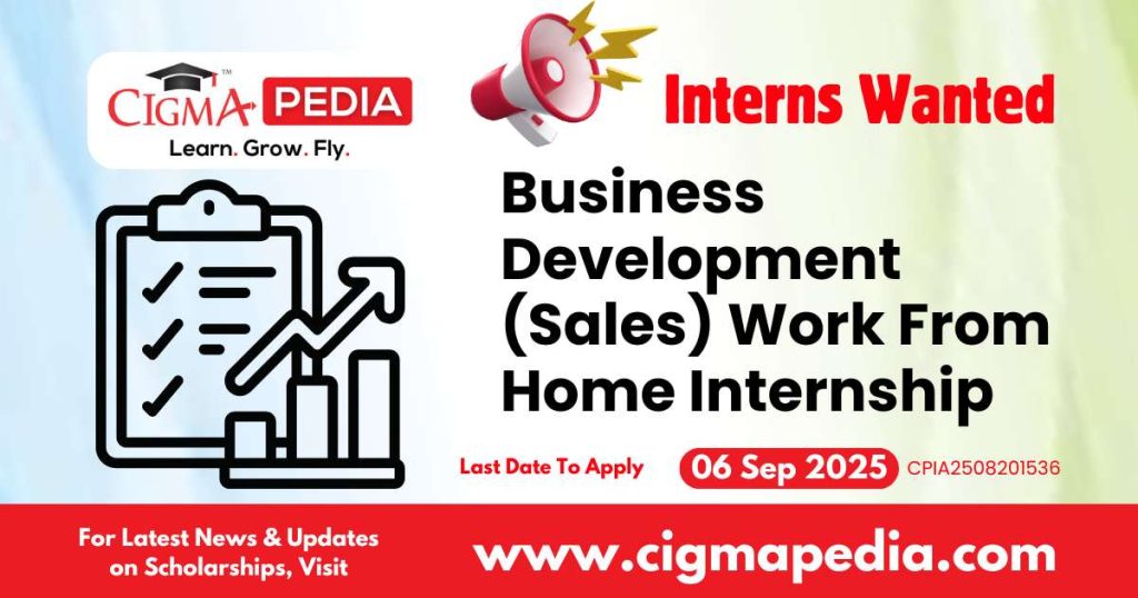 Business Development (Sales) Work From Home Internship