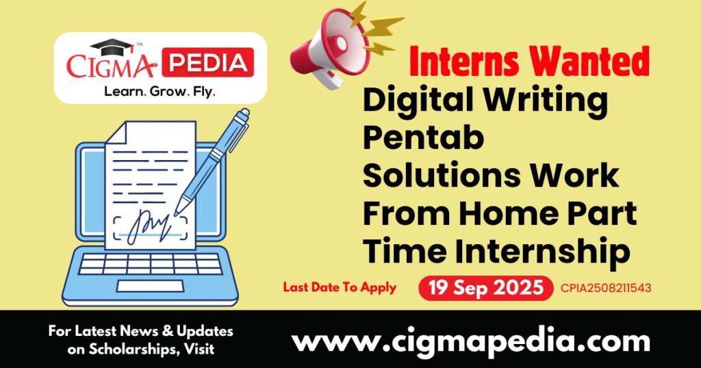 Digital Writing Pentab Solutions Work From Home Part Time Internship
