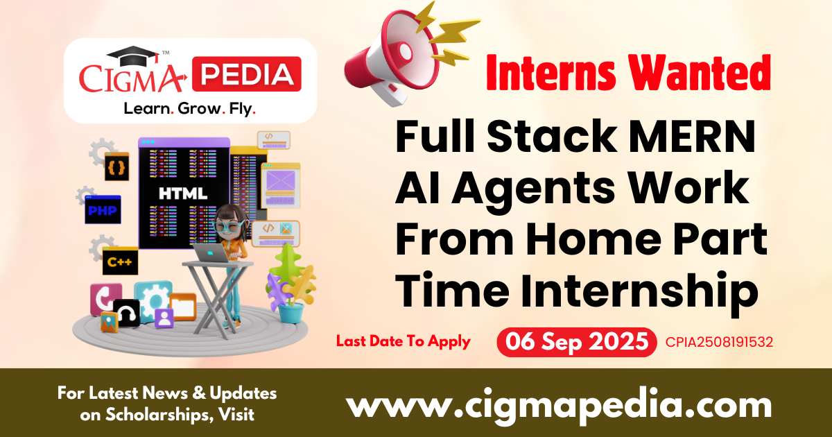 Full Stack MERN AI Agents Work From Home Part Time Internship