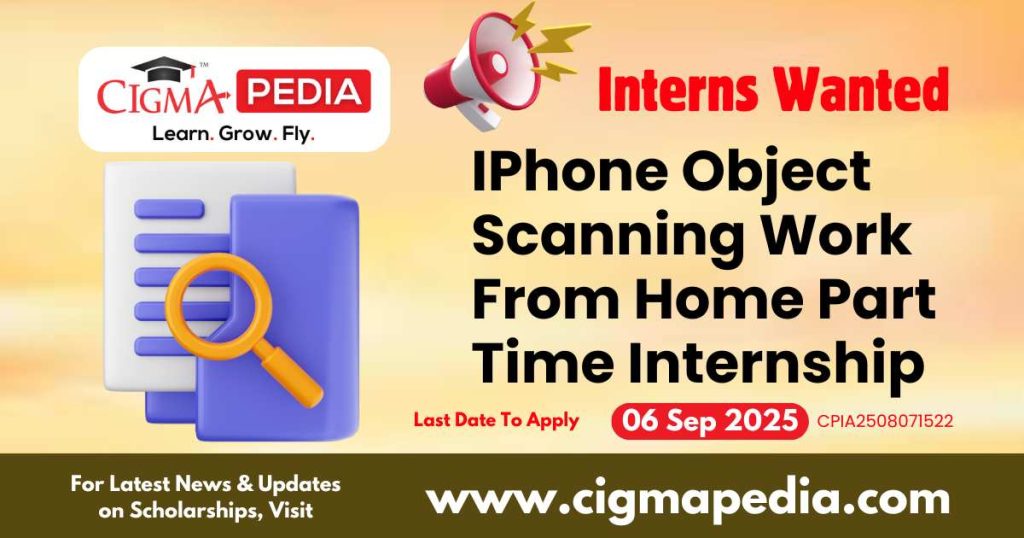 IPhone Object Scanning Work From Home Part Time Internship