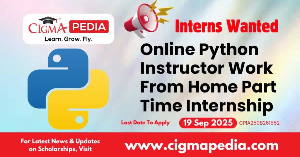 Online Python Instructor Work From Home Part Time Internship