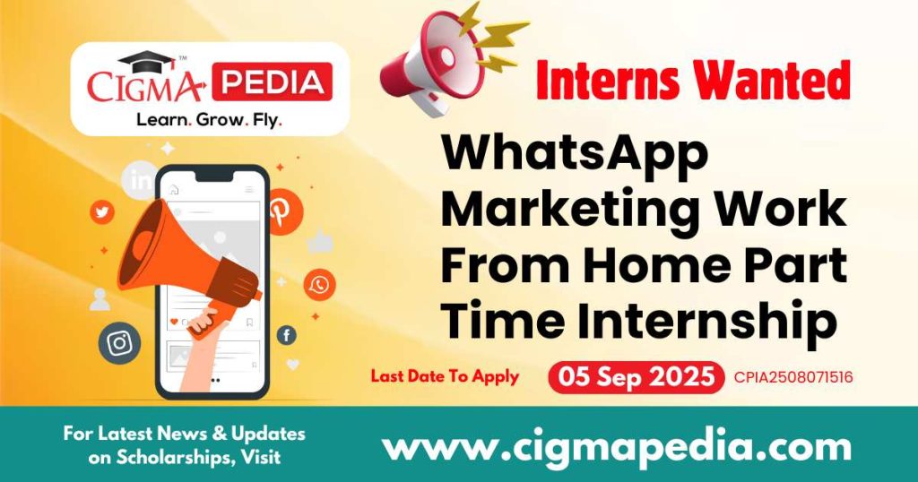 WhatsApp Marketing Work From Home Part Time Internship