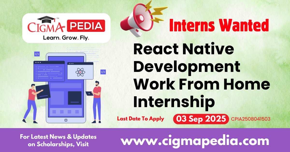 React Native Development Work From Home Internship