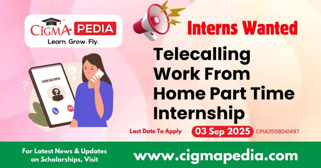 Telecalling Work From Home Part Time Internship