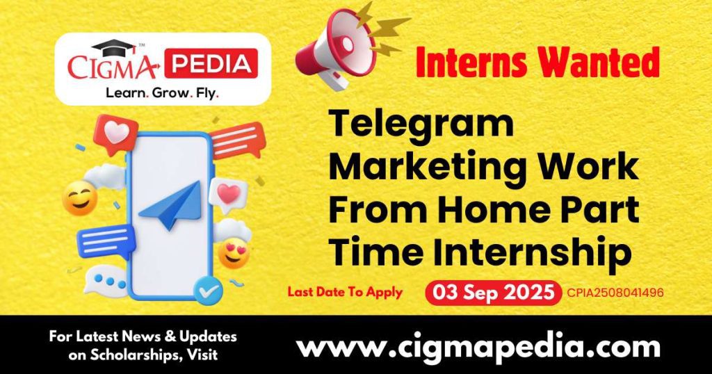 Telegram Marketing Work From Home Part Time Internship