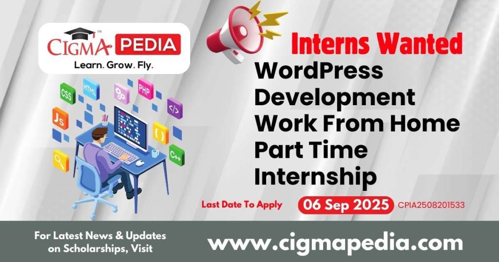 WordPress Development Work From Home Part Time Internship