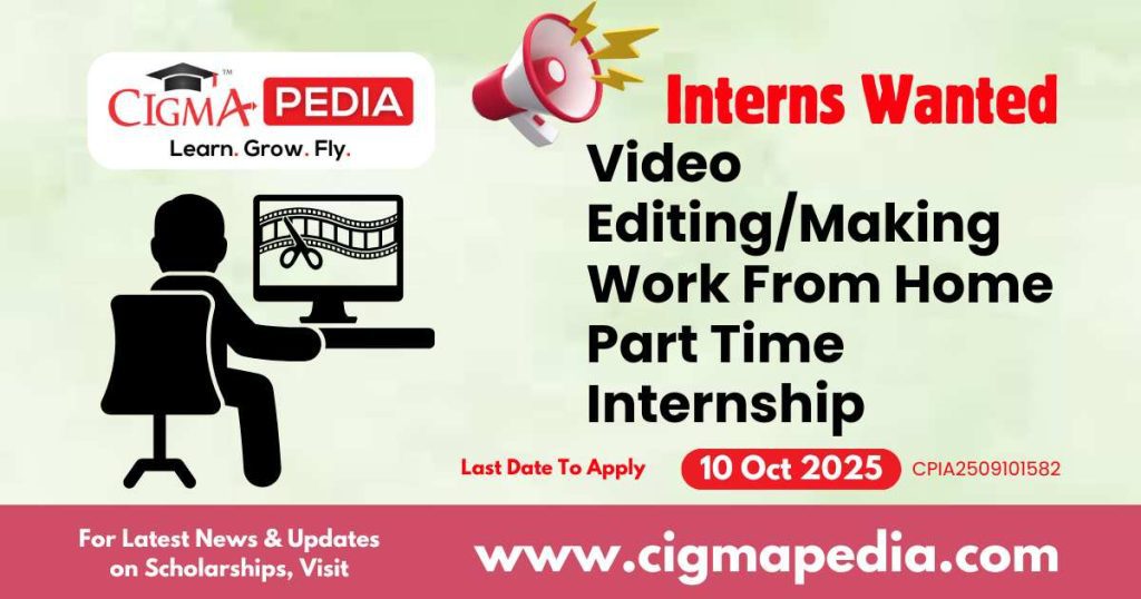 Video Editing/Making Work From Home Part Time Internship