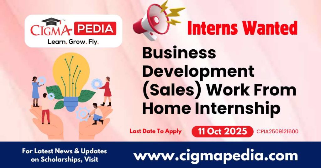 Business Development (Sales) Work From Home Internship