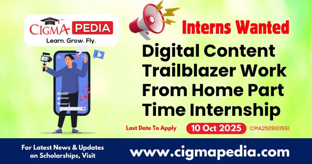 Digital Content Trailblazer Work From Home Part Time Internship