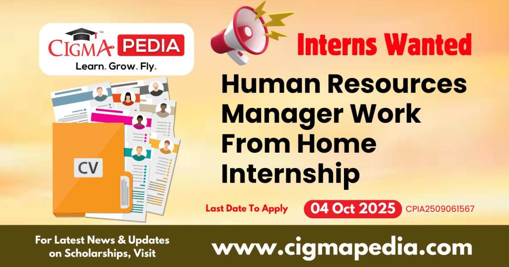 Human Resources Manager Work From Home Internship