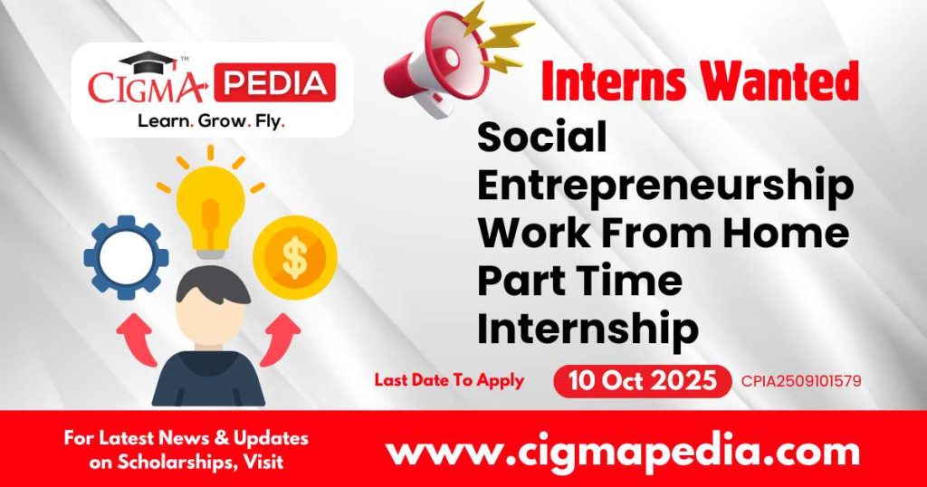 Social Entrepreneurship Work From Home Part Time Internship