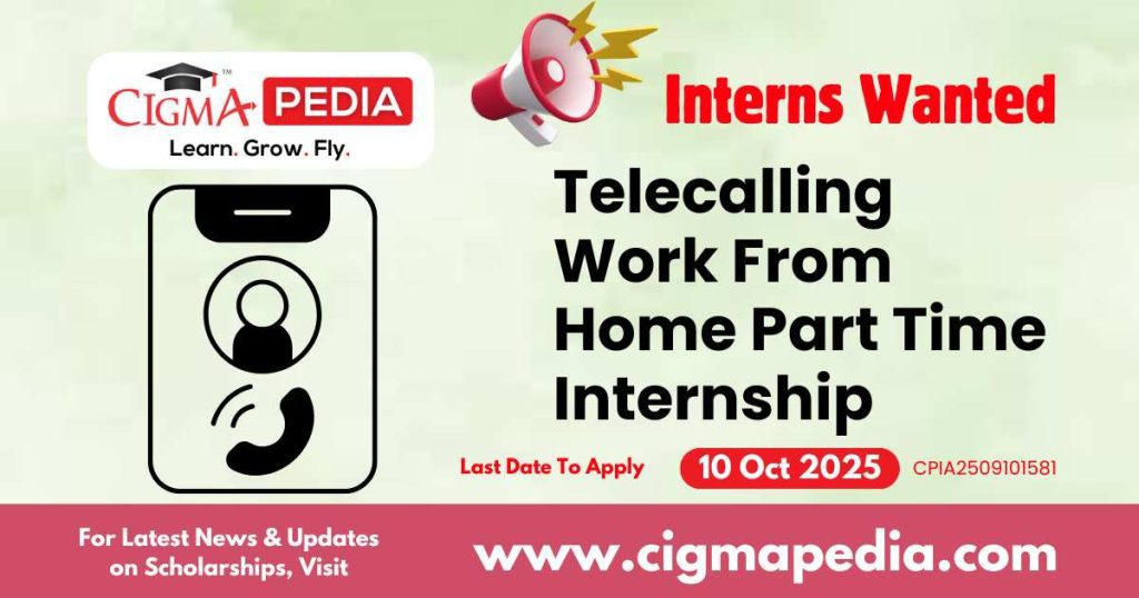 Telecalling Work From Home Part Time Internship