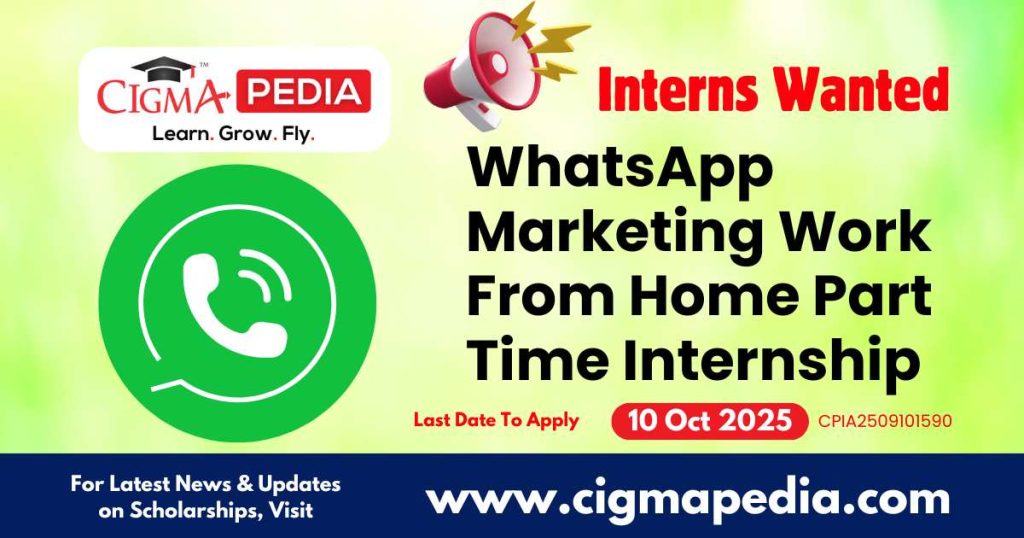 WhatsApp Marketing Work From Home Part Time Internship