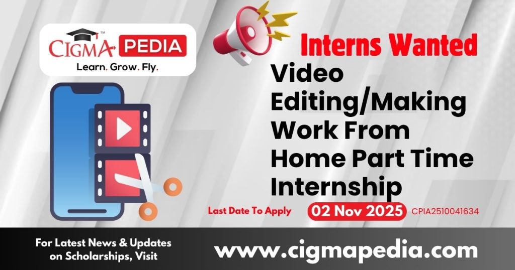 Video Editing/Making Work From Home Part Time Internship