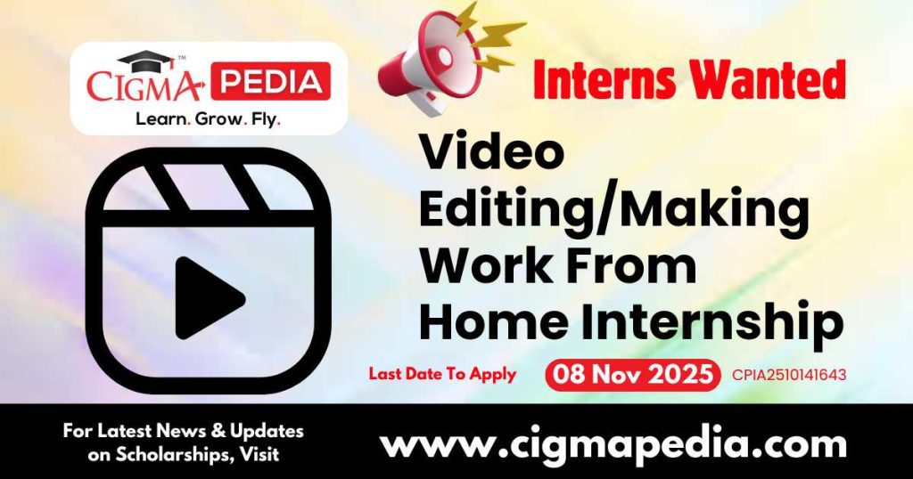 Video Editing/Making Work From Home Internship