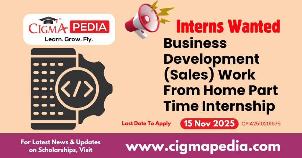 Business Development (Sales) Work From Home Part Time Internship