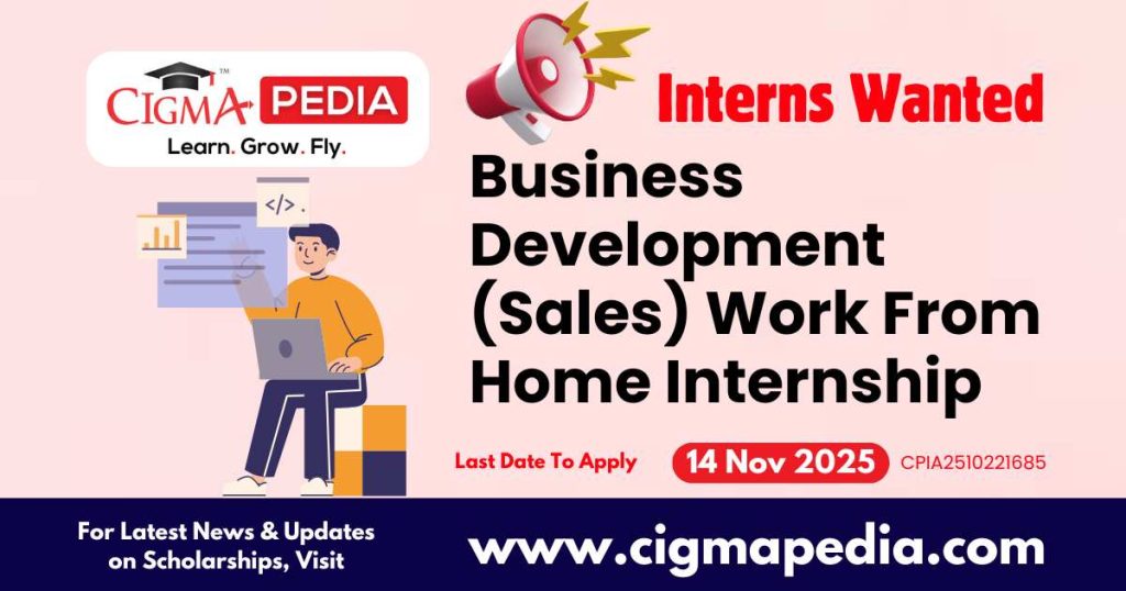 Business Development (Sales) Work From Home Internship